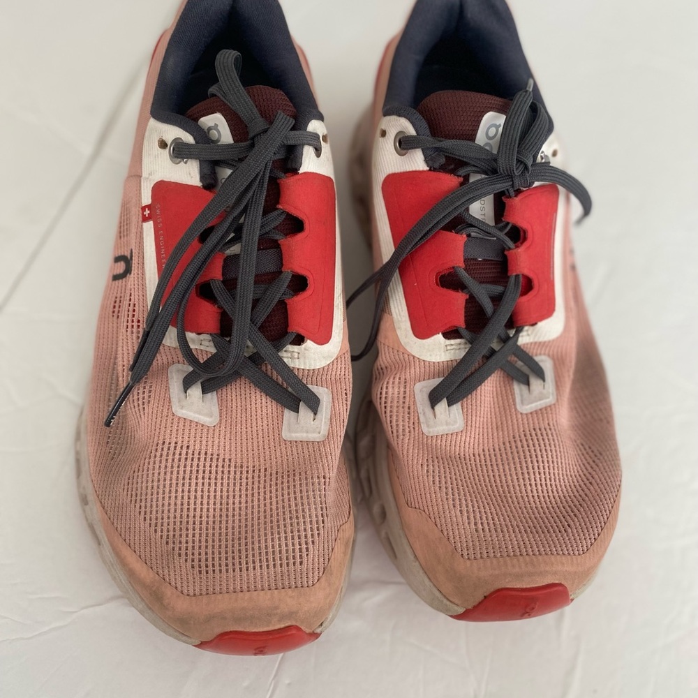 On Running Athletic Shoes in Red and Gray - Picture 5 of 12